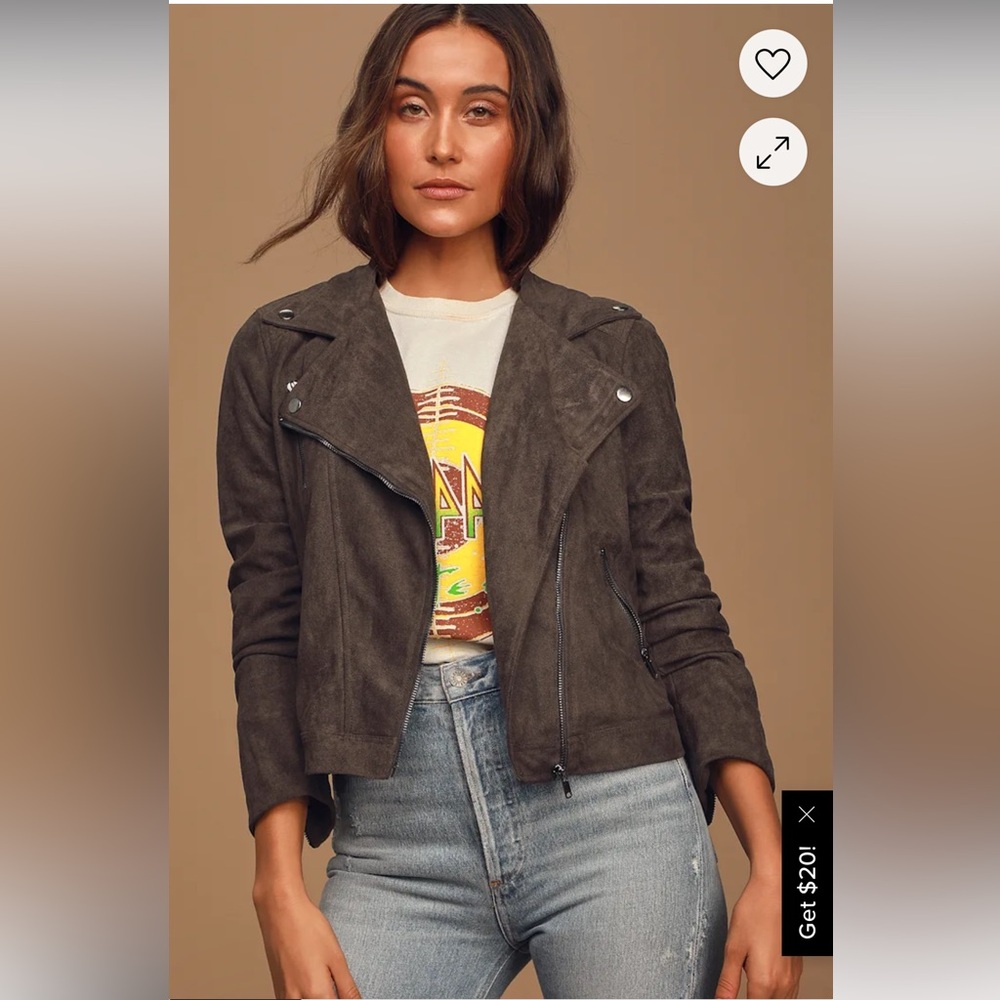 Lulu's Dark Brown Faux Suede Jacket
